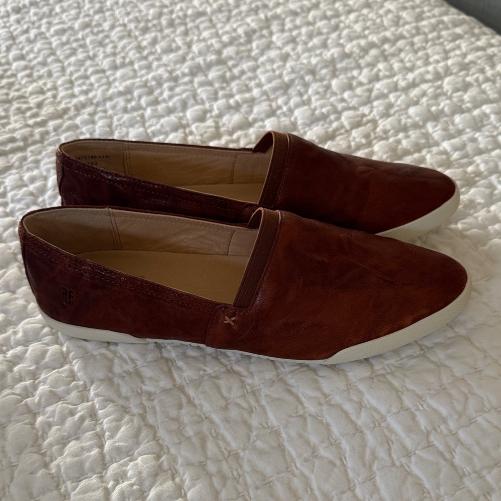 Frye Brown Leather Melanie Slip-On Shoe